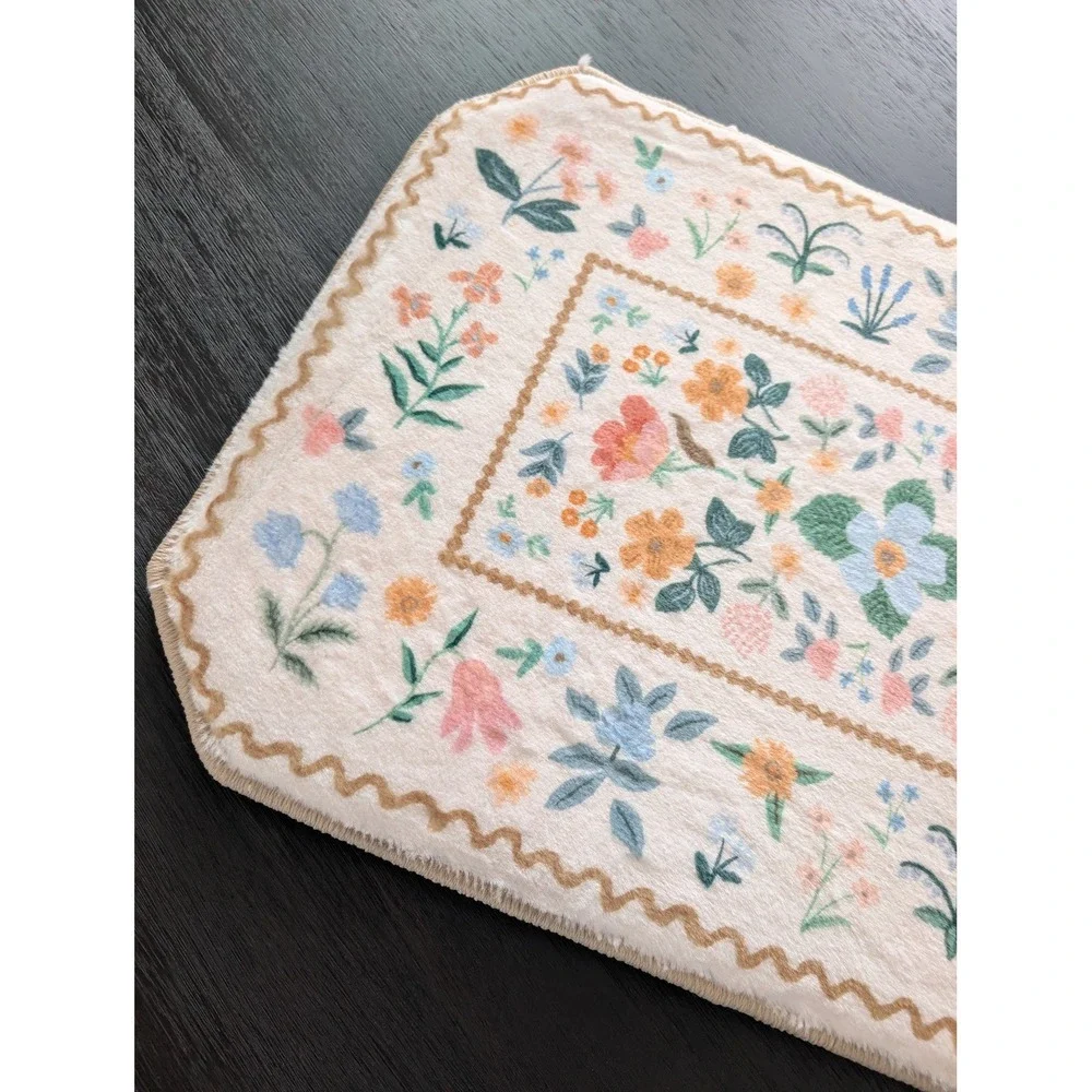 Rifle Paper Co x Loloi Delilah Floral Bath Rug Ivory 17